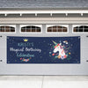 Personalized Unicorn Birthday Blue Unicorn - Garage Banner