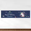 Personalized Unicorn Birthday Blue Unicorn - 5 Ft. Banner