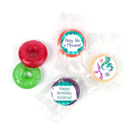 Personalized Mermaid Birthday Life Savers 5 Flavor Hard Candy - Mermaid Tails