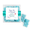 Personalized Mermaid Birthday JUST CANDY� favor cube with Sugar Sanded Gummy Bears Mermaid Tails