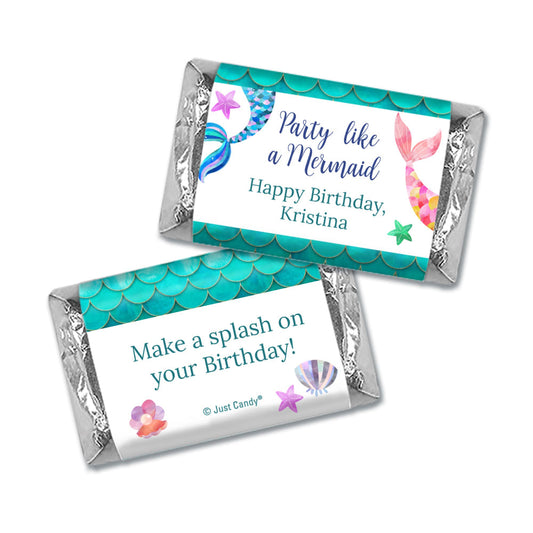 Personalized Mermaid Birthday Hershey's Miniatures Mermaid Tails