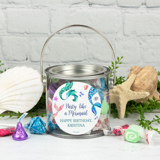 Personalized Kids Birthday - Mermaid Paint Can