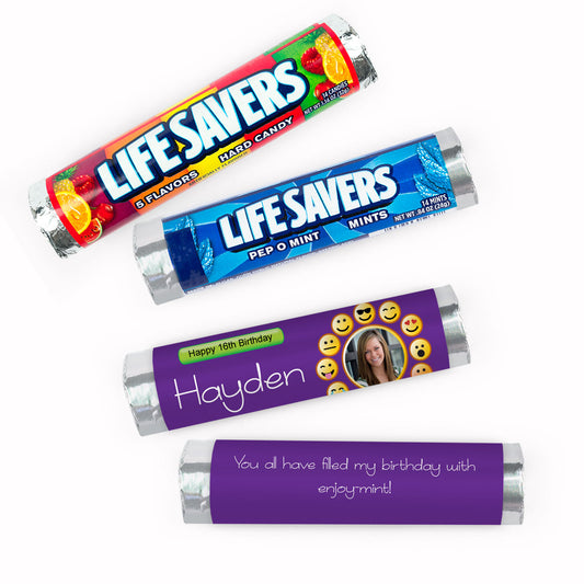 Personalized Birthday Emoji Lifesavers Rolls (20 Rolls)