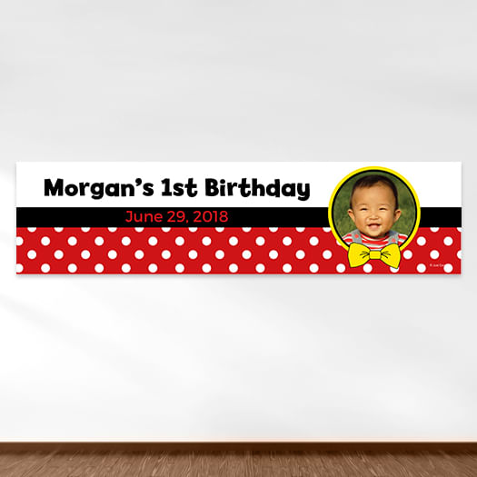 Personalized Birthday Mickey Mouse Theme Photo 5 Ft. Banner