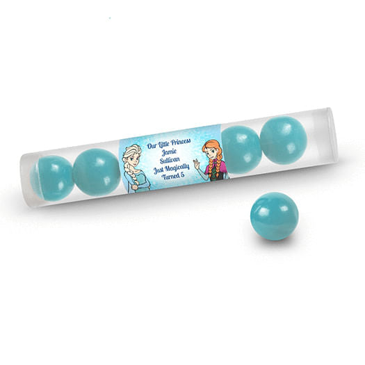 Birthday Personalized Gumball Tube Disney Style Frozen Theme (12 Pack)