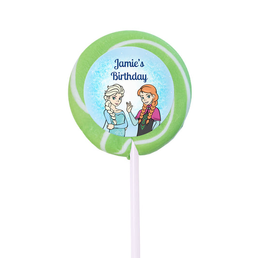 Birthday Personalized Small Swirly Pop Disney Style Frozen Theme (24 Pack)