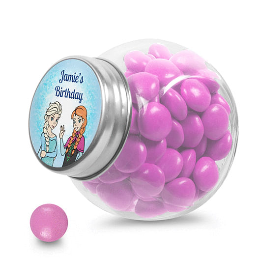 Birthday Personalized Mini Side Jar Disney Style Frozen Theme (24 Pack)