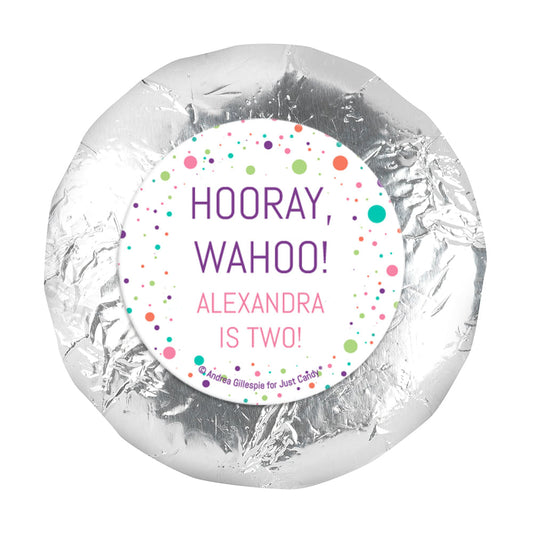 Personalized Birthday Colorful Splatter 1.25" Sticker (48 Stickers)