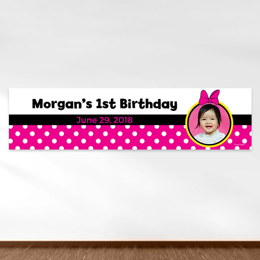 Personalized Birthday Minnie Mouse Theme Photo 5 Ft. Banner