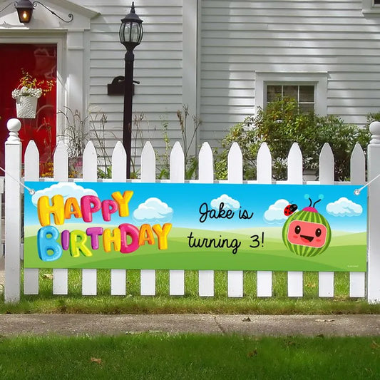 Personalized Kids Birthday Cocomelon 5 Ft. Banner