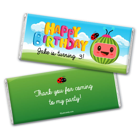 Personalized Birthday Party Melon Hershey's Milk Chocolate Bar & Wrapper