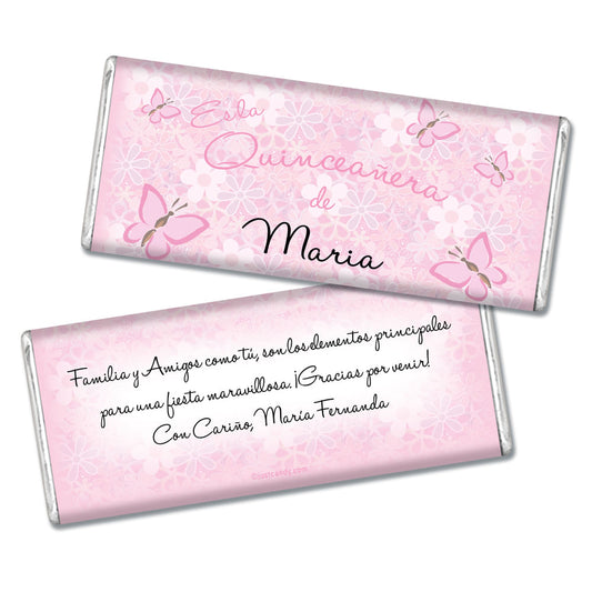 Quinceaera Personalized Hershey's Milk Chocolate Bar Jardn de Mariposas