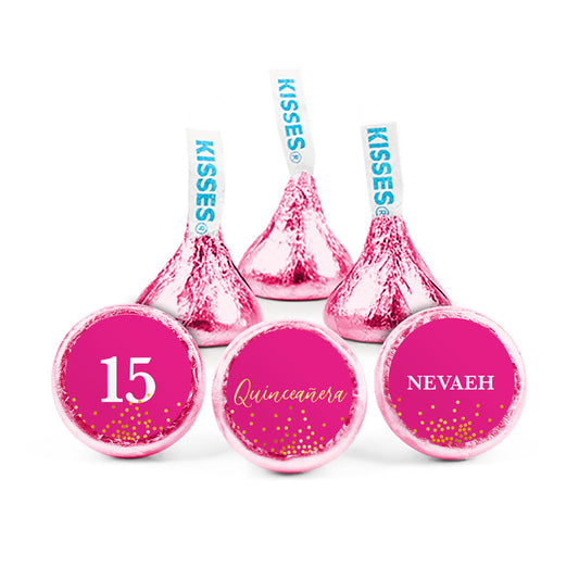 Personalized Quinceanera Elegant Confetti Hershey's Kisses