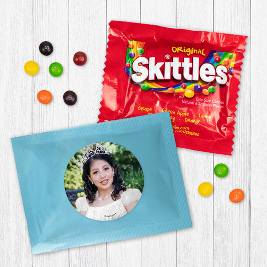 Personalized Quinceanera Photo Skittles Favor Bag