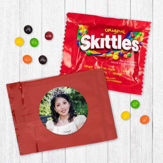 Personalized Quinceanera Photo Skittles Favor Bag