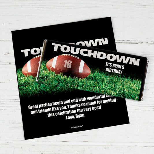 Birthday Personalized Chocolate Bar Wrappers Football Touchdown