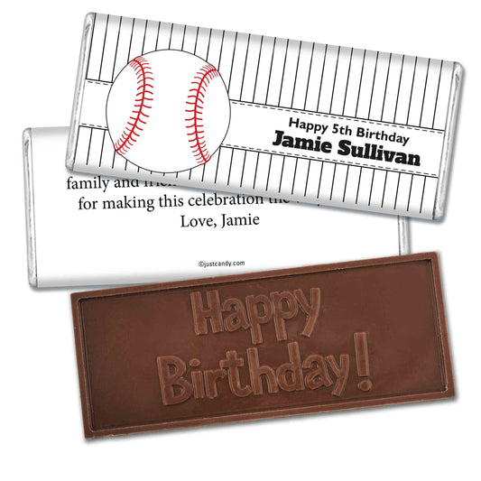 Birthday Personalized Embossed Chocolate Bar Baseball Party