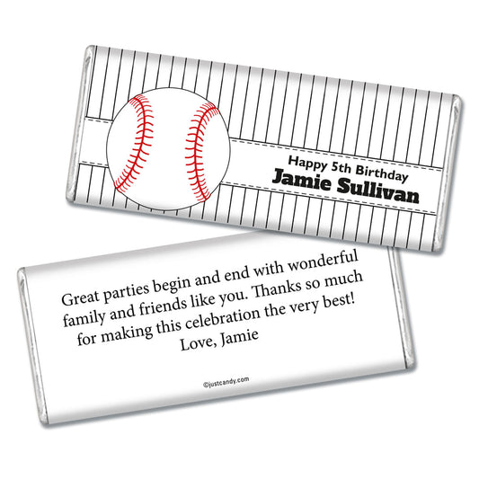 Birthday Personalized Hershey's Milk Chocolate Bar Baseball Party