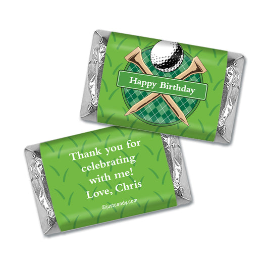 Birthday Personalized Hershey's Miniatures Wrappers Argyle Golf Ball