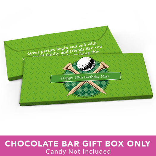 Deluxe Personalized Birthday Golf Candy Bar Favor Box