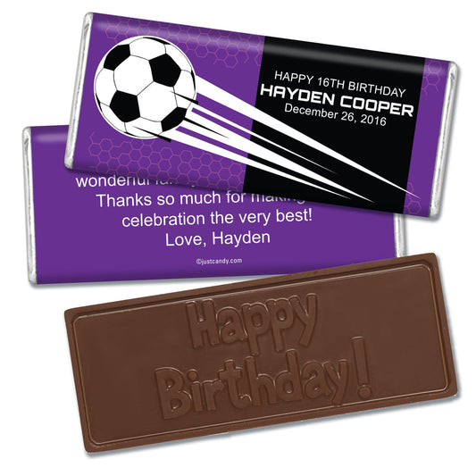 Birthday Personalized Embossed Chocolate Bar Soccer