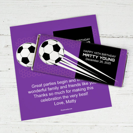 Birthday Personalized Chocolate Bar Wrappers Soccer