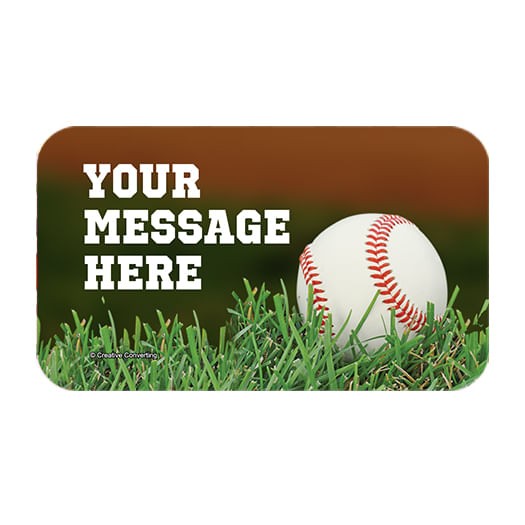 Baseball Personalized Rectangular Stickers (18 Stickers)