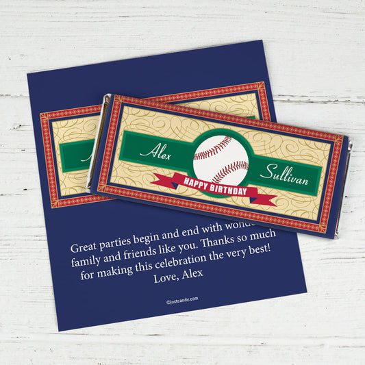 Birthday Personalized Chocolate Bar Wrappers Baseball Age