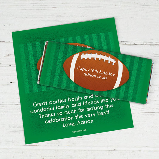 Birthday Personalized Chocolate Bar Wrappers Large Football