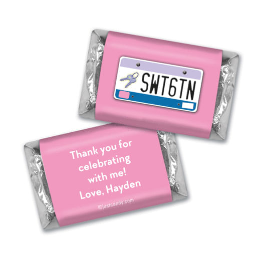 Birthday Personalized Hershey's Miniatures Wrappers Sweet 16 License Plate