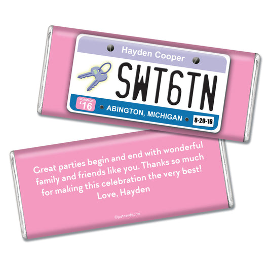 Birthday Personalized Hershey's Milk Chocolate Bar Sweet 16 License Plate