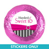 Birthday 1.25" Sticker Glamour Stripes Sweet 16 (48 Stickers)