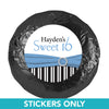 Birthday 1.25" Sticker Glamour Stripes Sweet 16 (48 Stickers)