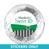 Birthday 1.25" Sticker Glamour Stripes Sweet 16 (48 Stickers)