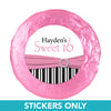 Birthday 1.25" Sticker Glamour Stripes Sweet 16 (48 Stickers)