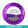 Birthday 1.25" Sticker Glamour Stripes Sweet 16 (48 Stickers)