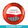 Birthday 1.25" Sticker Glamour Stripes Sweet 16 (48 Stickers)