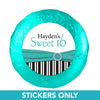 Birthday 1.25" Sticker Glamour Stripes Sweet 16 (48 Stickers)