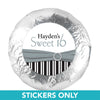 Birthday 1.25" Sticker Glamour Stripes Sweet 16 (48 Stickers)