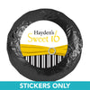 Birthday 1.25" Sticker Glamour Stripes Sweet 16 (48 Stickers)