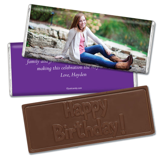 Birthday Personalized Embossed Chocolate Bar Full Photo