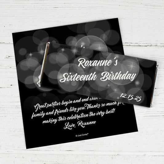 Birthday Personalized Chocolate Bar Wrappers Bubbles & Dots