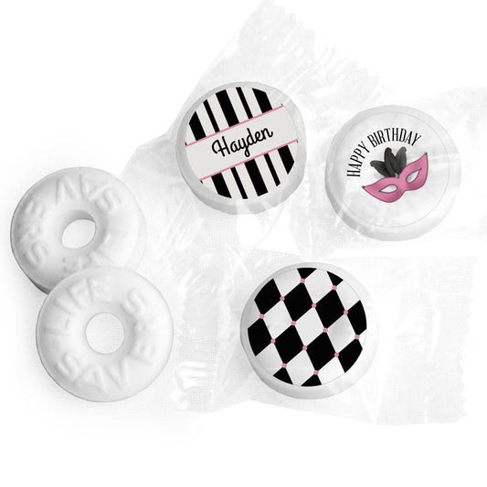 Birthday Personalized Life Savers Mints Harlequin Masquerade