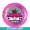 Birthday 1.25" Sticker Harlequin Masquerade (48 Stickers)