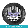 Birthday 1.25" Sticker Harlequin Masquerade (48 Stickers)