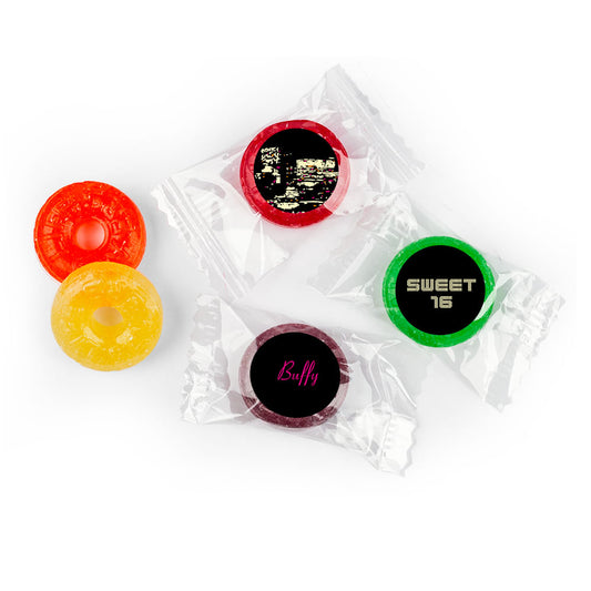 Birthday Personalized Life Savers 5 Flavor Hard Candy City Night in Lights Skyline