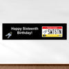 Personalized Birthday Sweet 16 License Plate 5 Ft. Banner