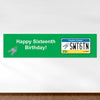 Personalized Birthday Sweet 16 License Plate 5 Ft. Banner