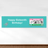 Personalized Birthday Sweet 16 License Plate 5 Ft. Banner