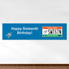 Personalized Birthday Sweet 16 License Plate 5 Ft. Banner